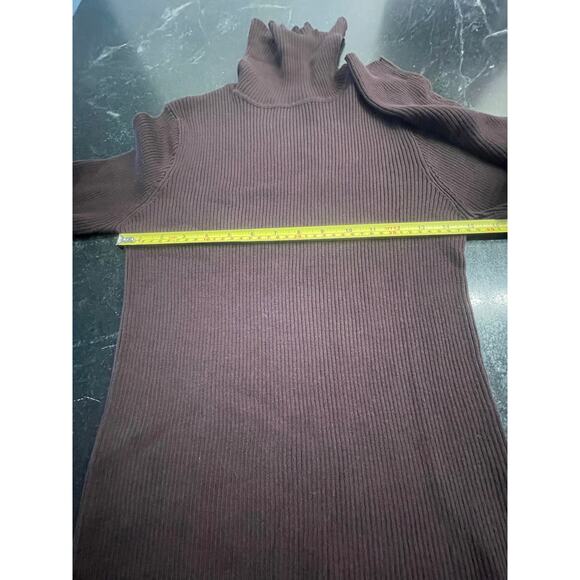 United States Sweaters Med chocolate brown ribbed turtle neck 100% Cotton - Picture 8 of 8